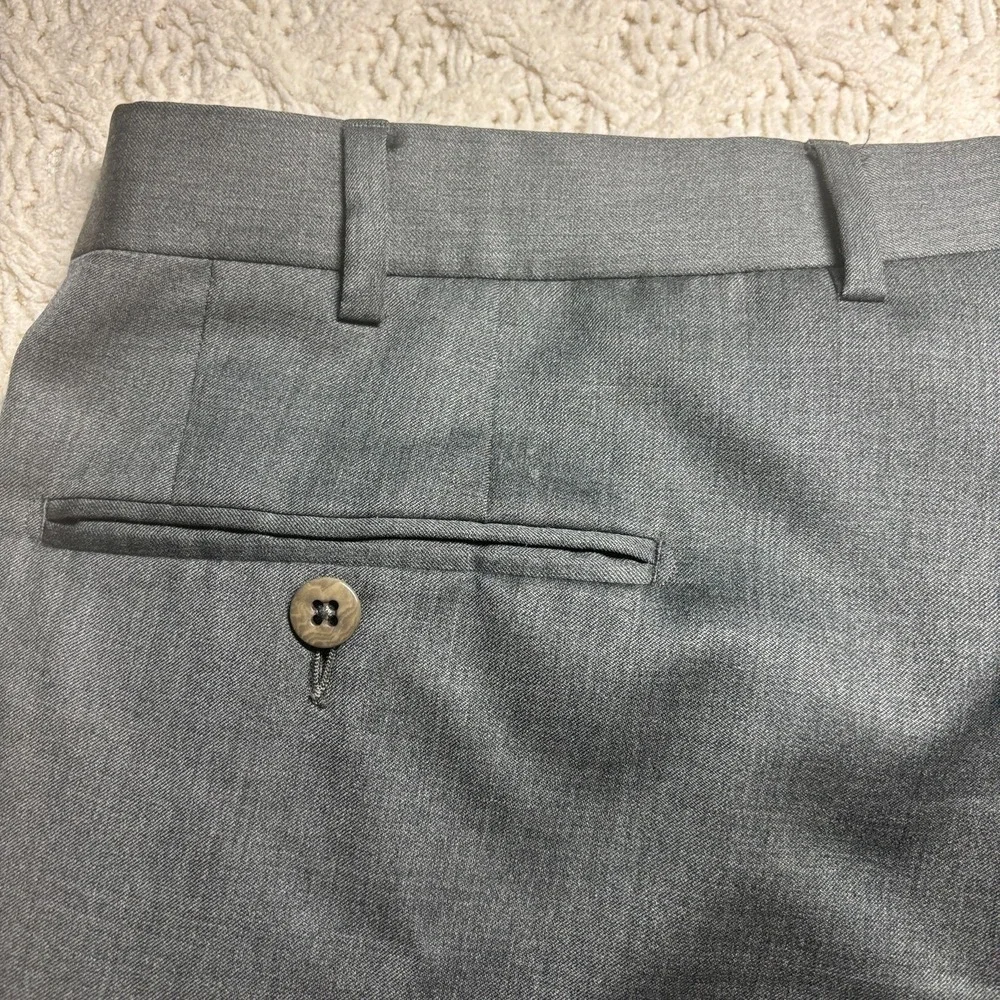 Ermenegildo Zegna Mens Wool Micronsphere‎ Gray Dress Pants Size 52R 36x30.5